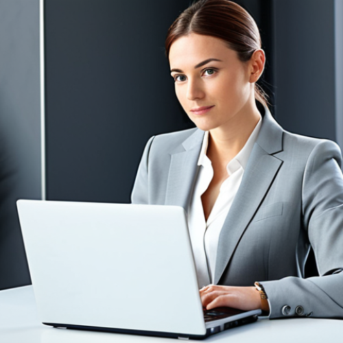 Home 18 유료 뉴스레터 운영 - Professional Businesswoman**
A professional businesswoman in a tailored business suit, confidently ...